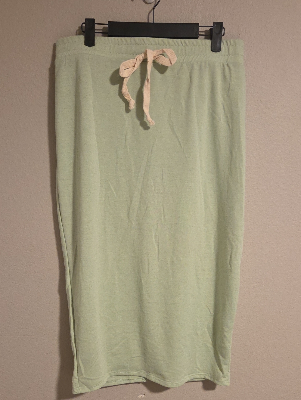 NWOT TheMogan Mint Green Knit Drawstring Midi Skirt - Size XL (Reposh)